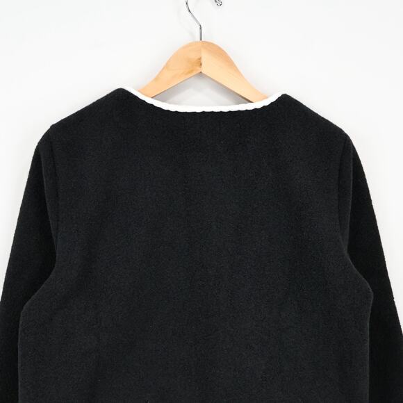 J.Crew Women's Cropped Boucle Yarn Lady Jacket Black White Size Medium NWT - Picture 6 of 8